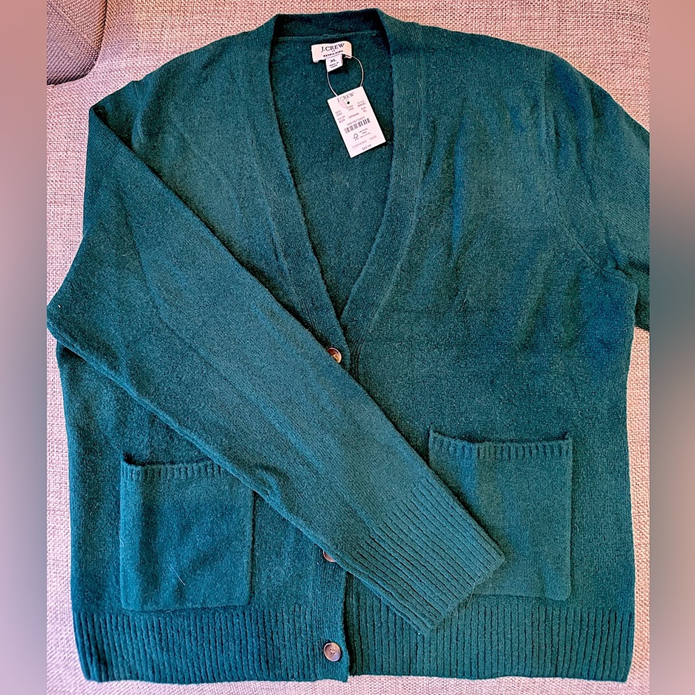 Green J Crew Cardigan